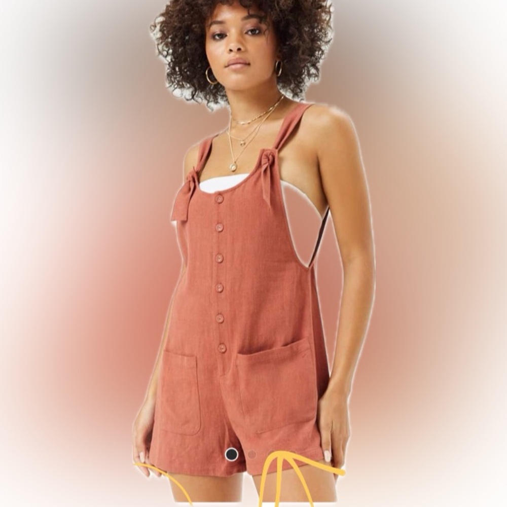 Forever 21 Rust Jumper with Adjustable Straps - Swim Cover Up Medium
